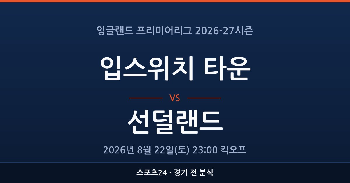 EPL 입스위치 타운 대 선덜랜드 경기 전 분석을 표시한 스포츠24 그래픽