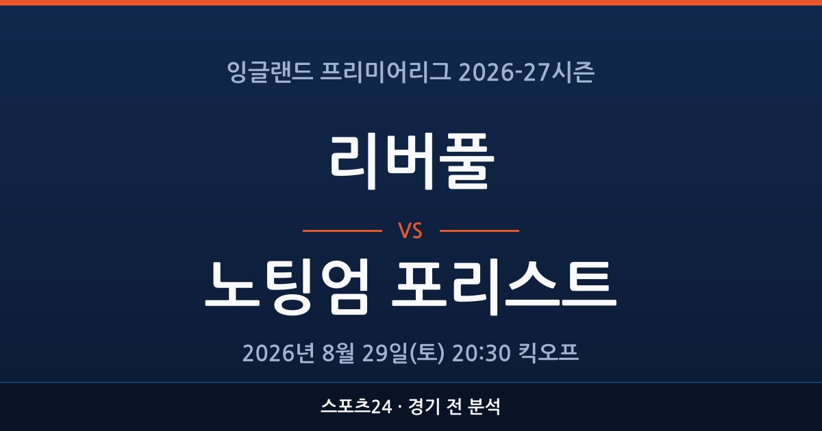 EPL 리버풀 대 노팅엄 포리스트 경기 전 분석을 표시한 스포츠24 그래픽