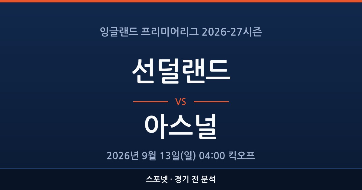 EPL 선덜랜드 대 아스널 경기 전 분석을 표시한 스포넷 그래픽